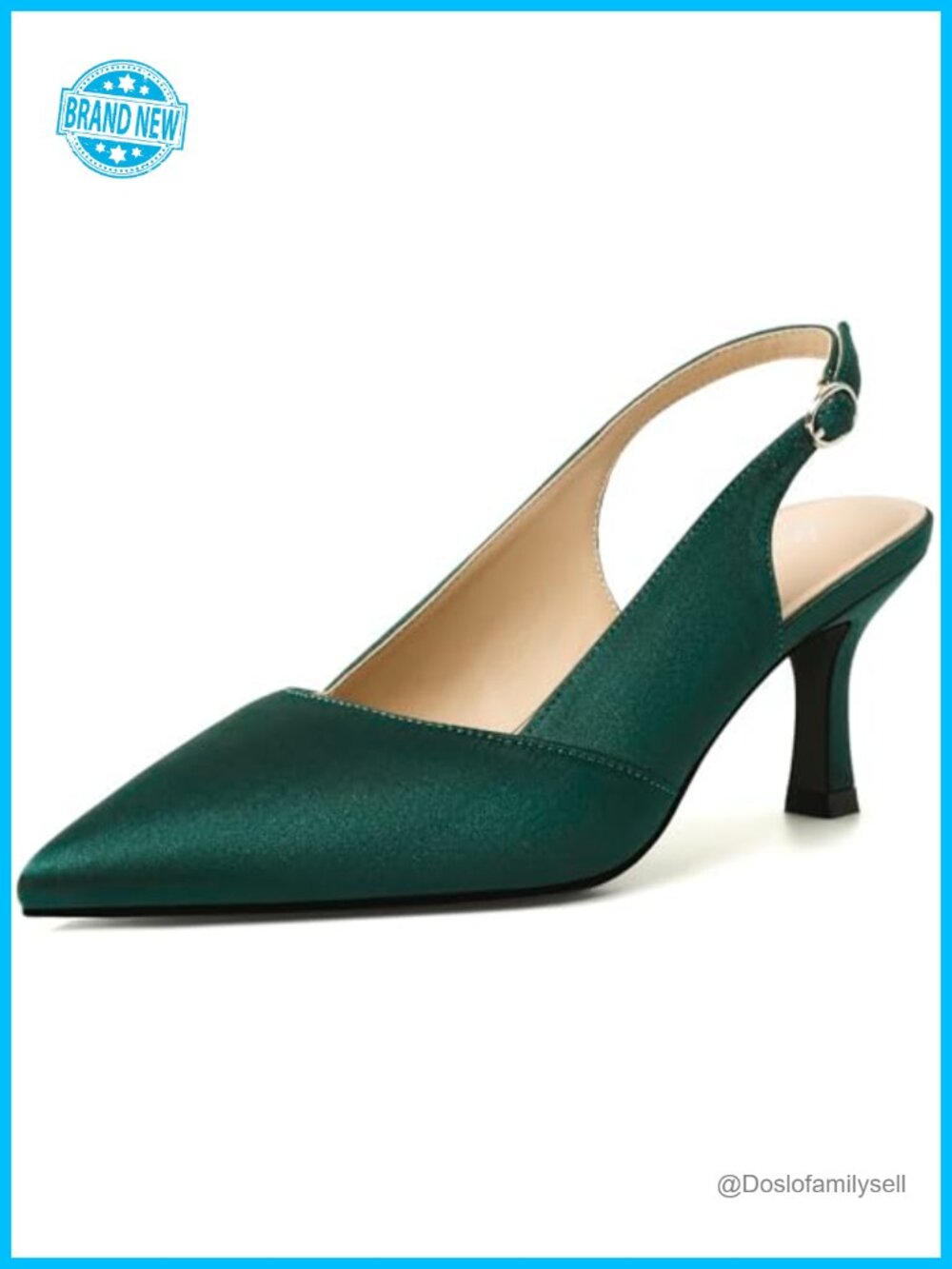 Kitten Heels Slingback Pointed Closed Toe Pumps for Women